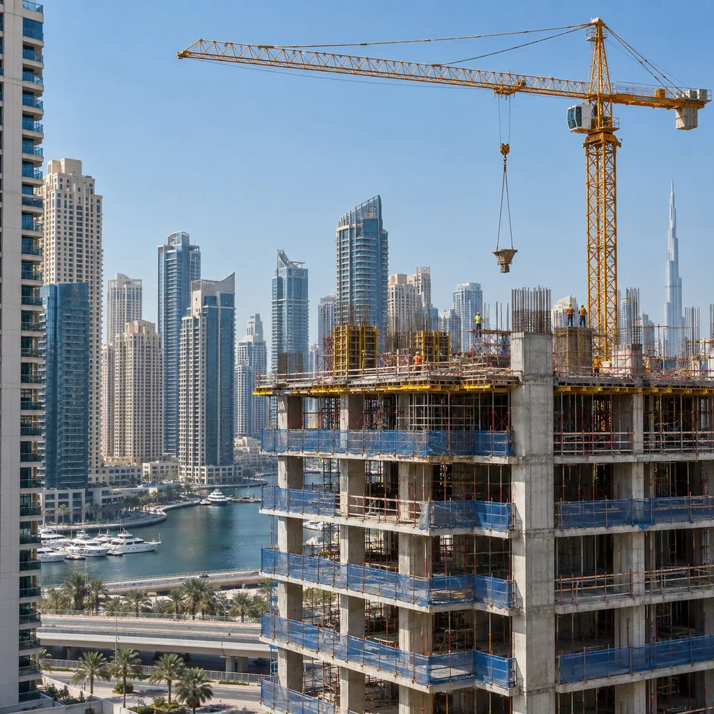 A residential development under construction in Dubai